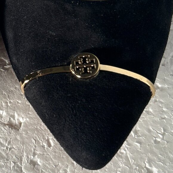 Tory Burch Black Flats with Gold Accent - Picture 2 of 11